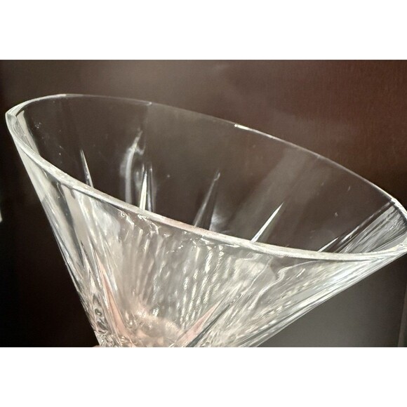 Longchamp Cristal D'arques Durant French Martini Glasses Crystal Diamond Cut Vtg - Picture 8 of 10